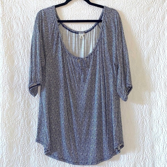 Old Navy Peasant Floral Print 3/4 Sleeve Top - Picture 1 of 6